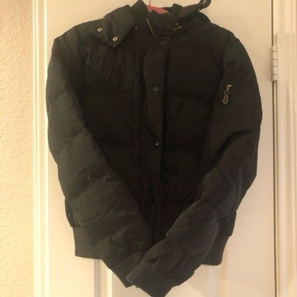 American Eagle Women’s Large Puffer Black Winter Jacket with Removable Hood